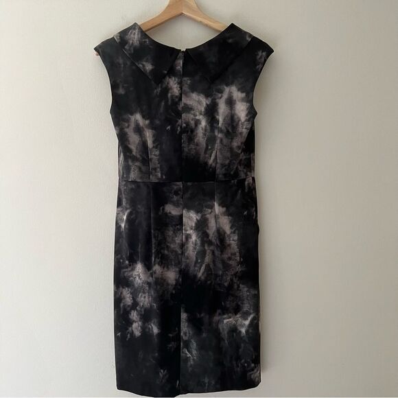 Cocktail Dress Pockets Cowl Neck Tie Dye Black Retro 60s Style Size 2 - Picture 6 of 9